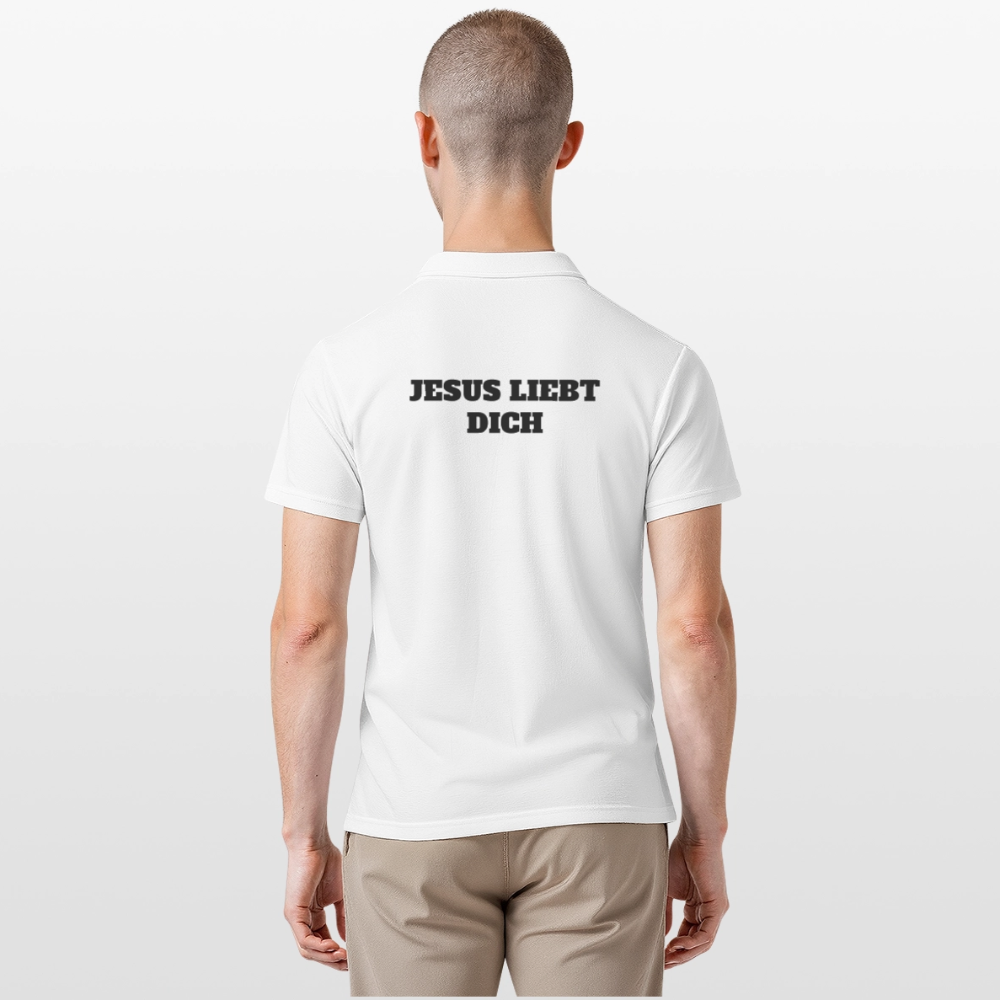 Männer Poloshirt - Jesus liebt dich - Weiß