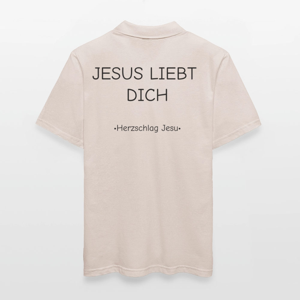 Männer Poloshirt - Jesus liebt dich - Beige