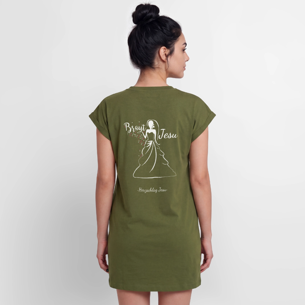Frauen Premium Organic T-Shirt Kleid - Braut Jesu - Khaki