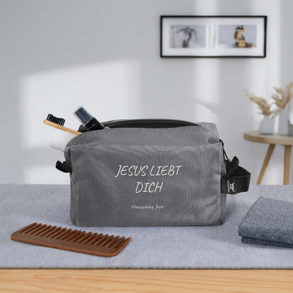 Kulturtasche - Jesus liebt dich - Anthrazit