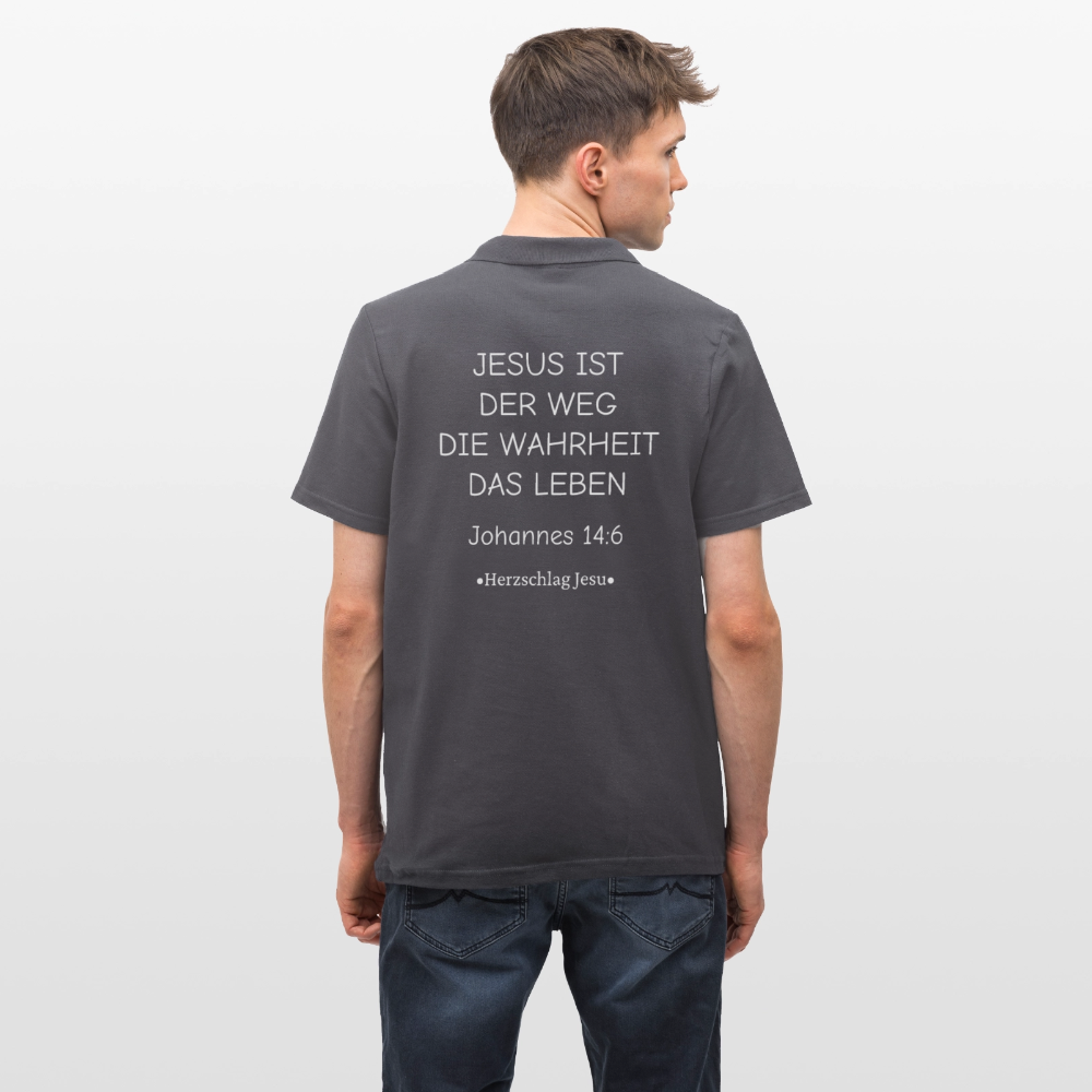 Männer Poloshirt - Johannes 14:6 - Anthrazit
