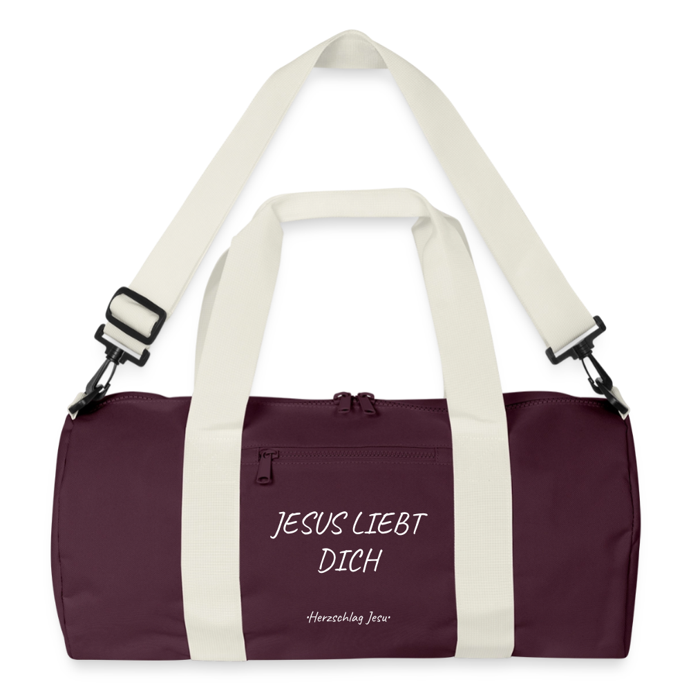 Reisetasche - Jesus liebt dich - Bordeaux/Offwhite
