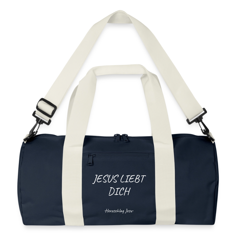 Reisetasche - Jesus liebt dich - Marineblau/Offwhite