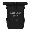 Rolltop Rucksack - Jesus liebt dich - Schwarz