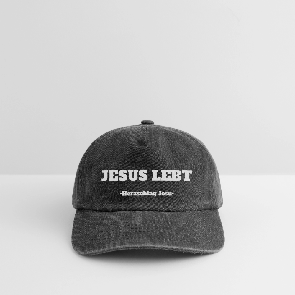 Relaxed Vintage Cap - Jesus Lebt - Vintage Schwarz