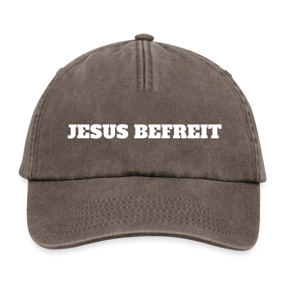 Relaxed Vintage Cap - Jesus Befreit - Vintage Braun