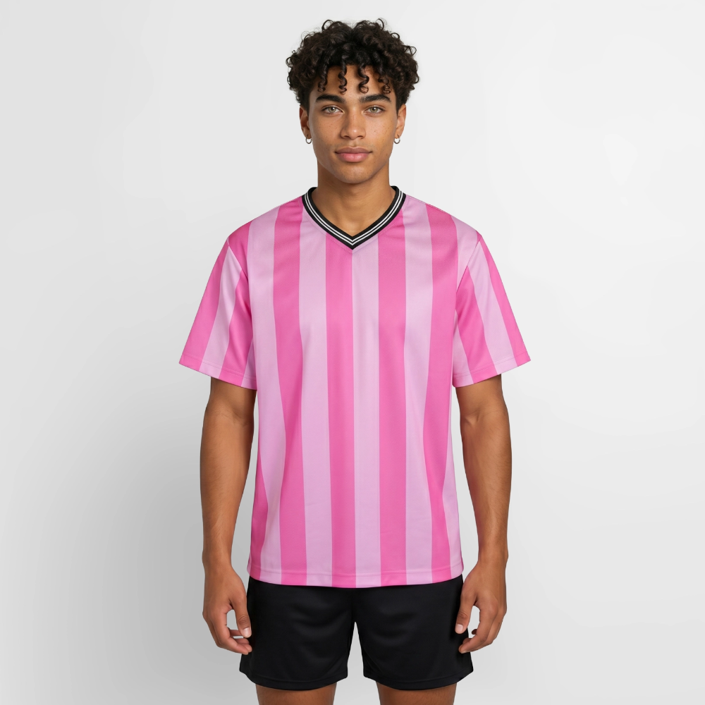 Football Style T-Shirt - Team Jesus - Rosa/Rosa Streifen