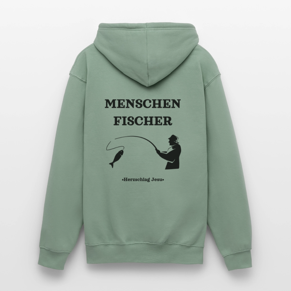 Hoodie - Menschen Fischer - Graugrün