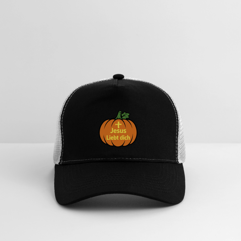 Trucker Cap - Halloween Jesus Liebt dich Design - Schwarz/Steingrau