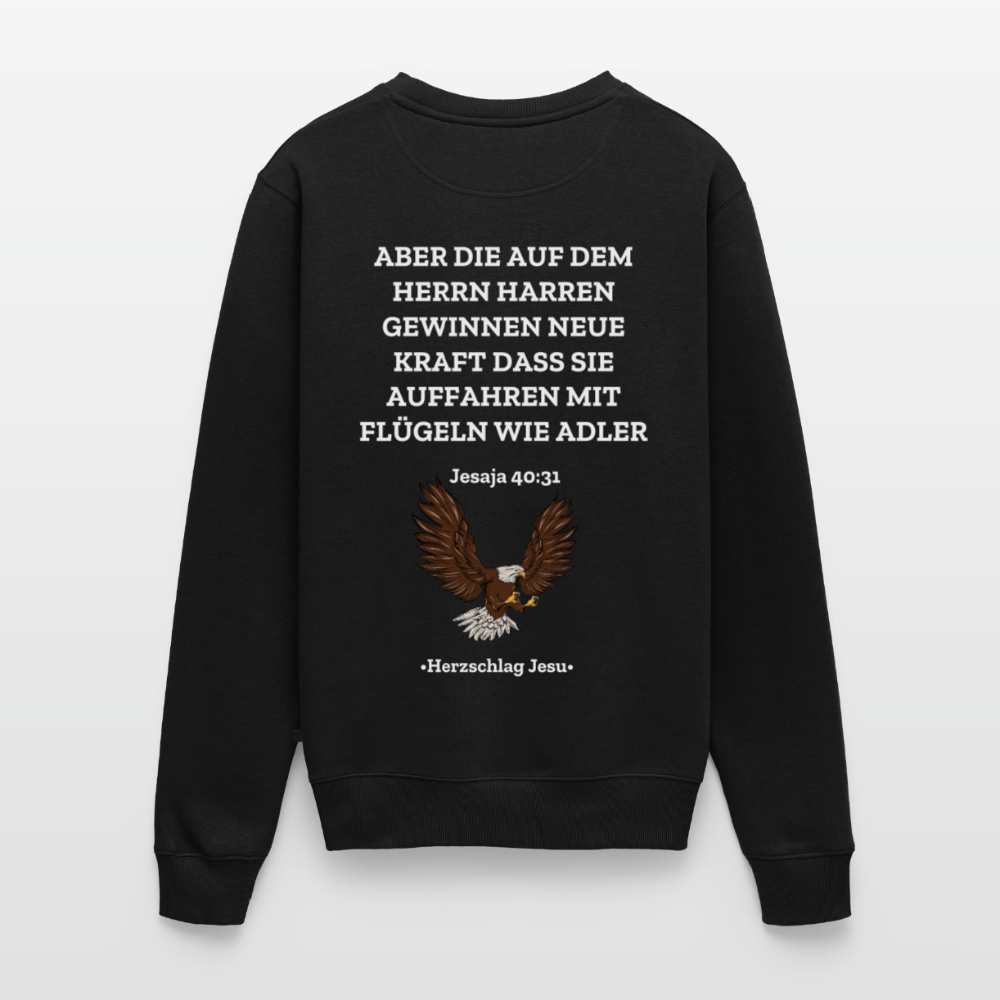 Männer Premium Pullover - Jesaja 40:31 mit Adler - Schwarz