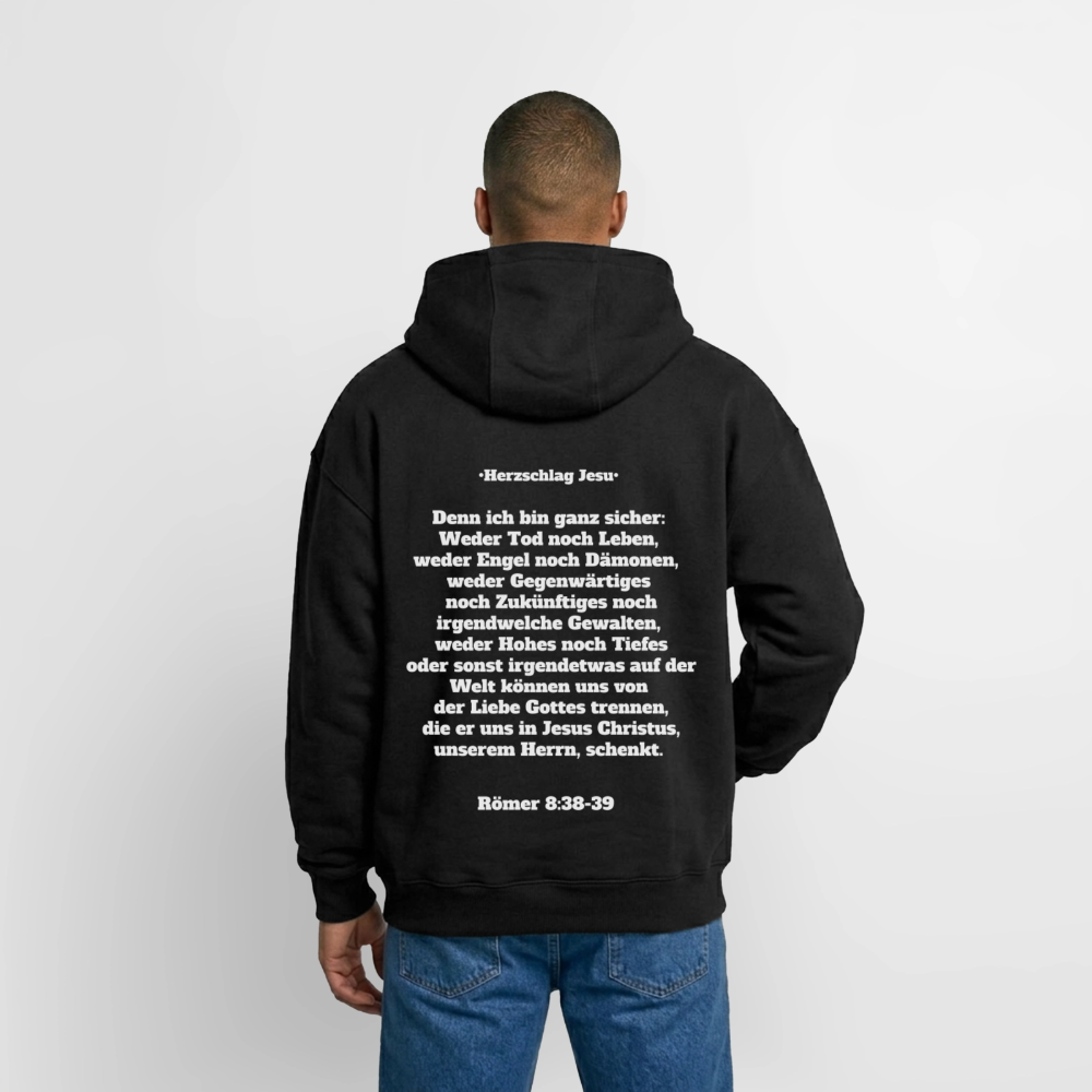 Oversized Heavyweight Kapuzenjacke - Römer 8:38-39 - Schwarz
