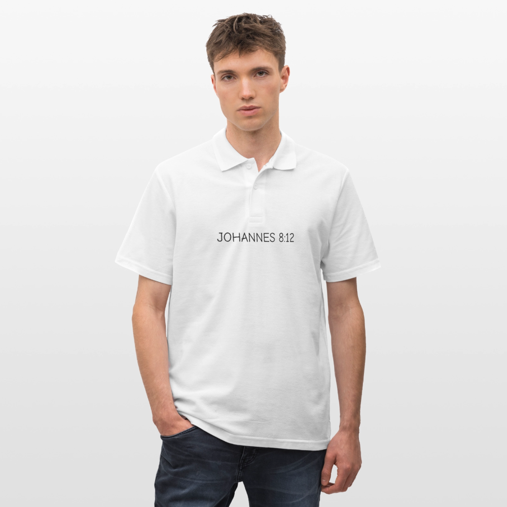 Männer Poloshirt -  Johannes 8:12 - Weiß