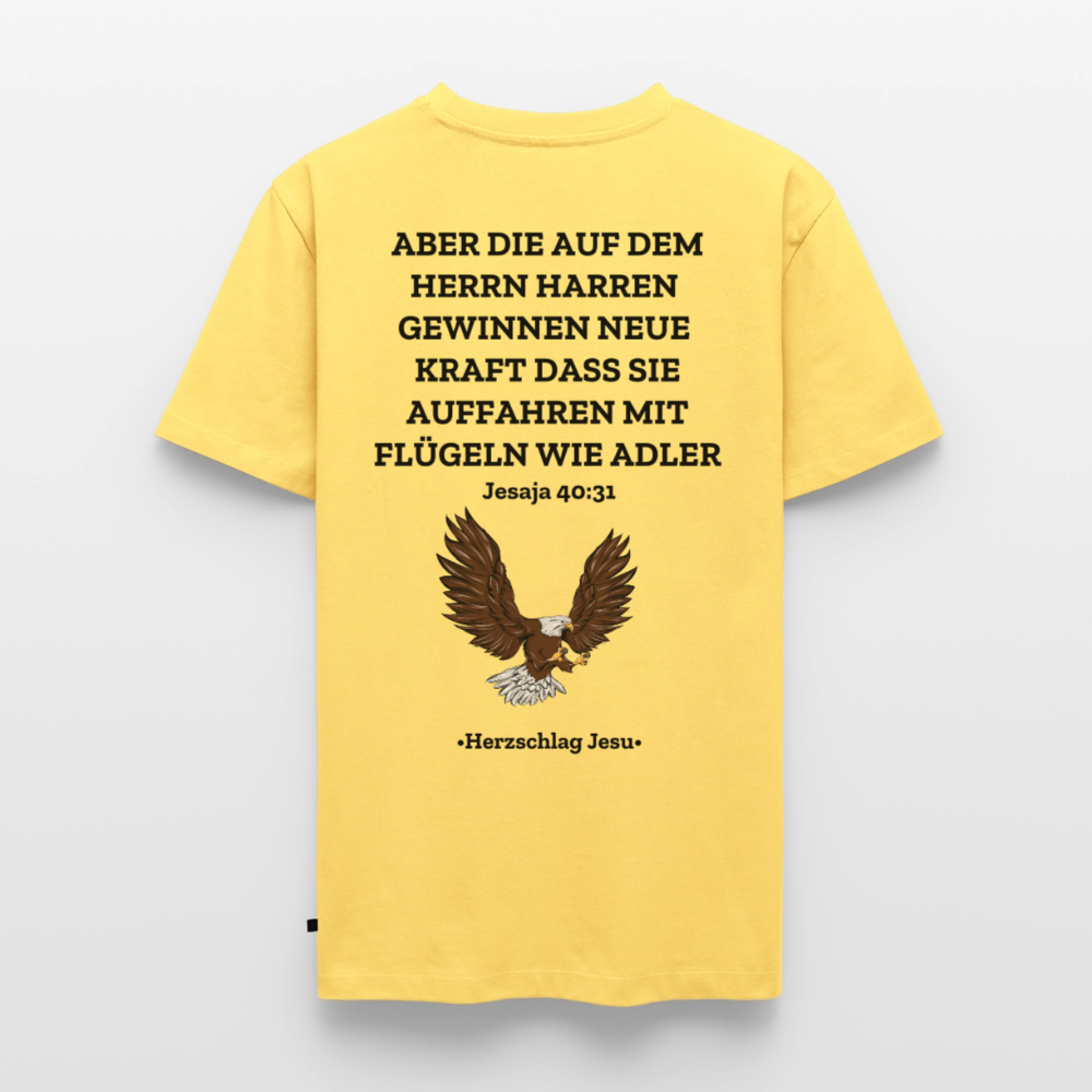 Männer Premium T-Shirt - Jesaja 40:31 - Pastellgelb