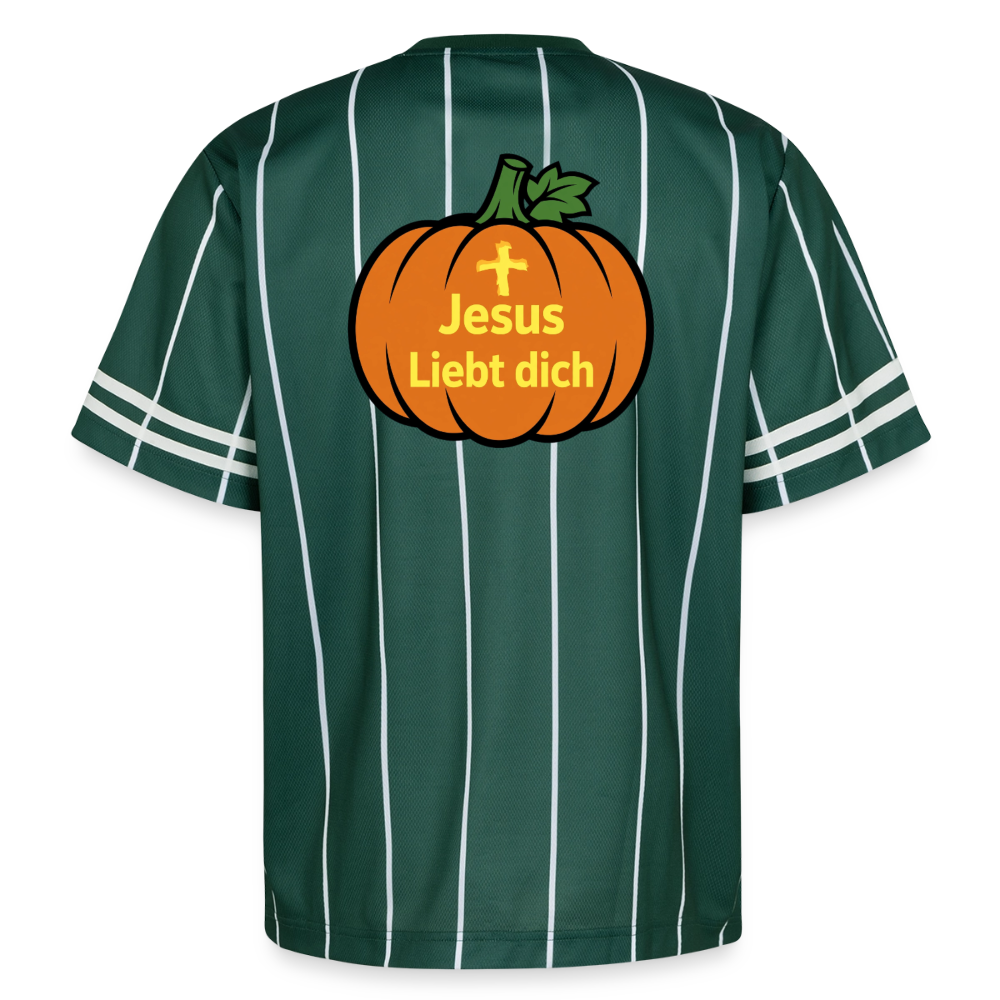 Football T-Shirt - Halloween Jesus Liebt dich Design - Dunkelgrün/Weiß