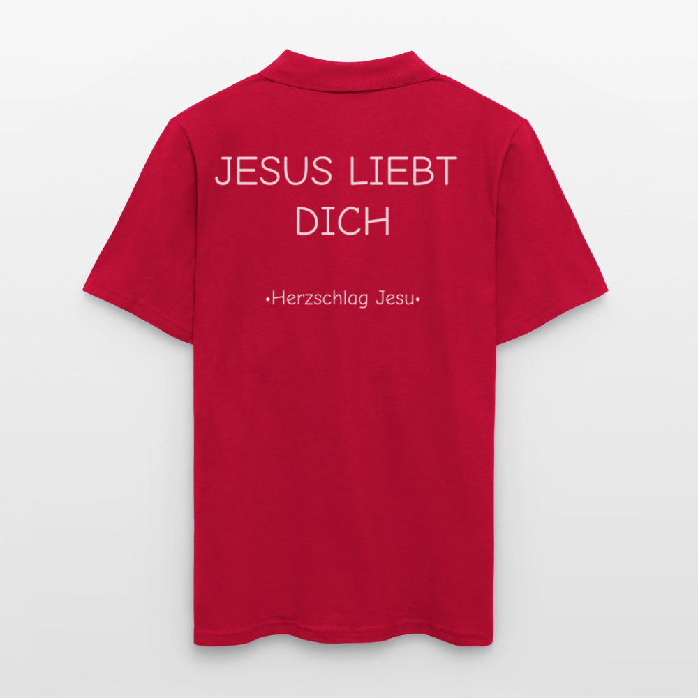Männer Poloshirt - Jesus liebt dich - cherry red