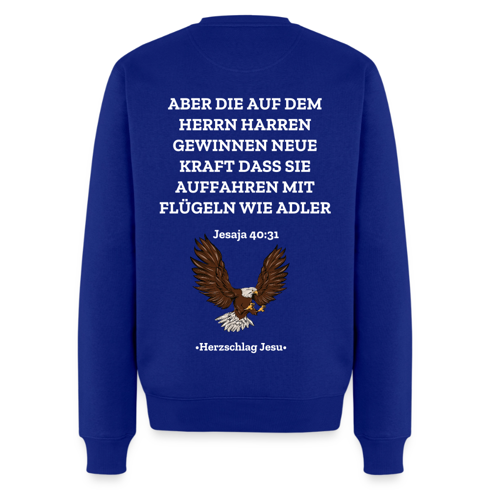 Männer Premium Pullover - Jesaja 40:31 mit Adler - Royalblau