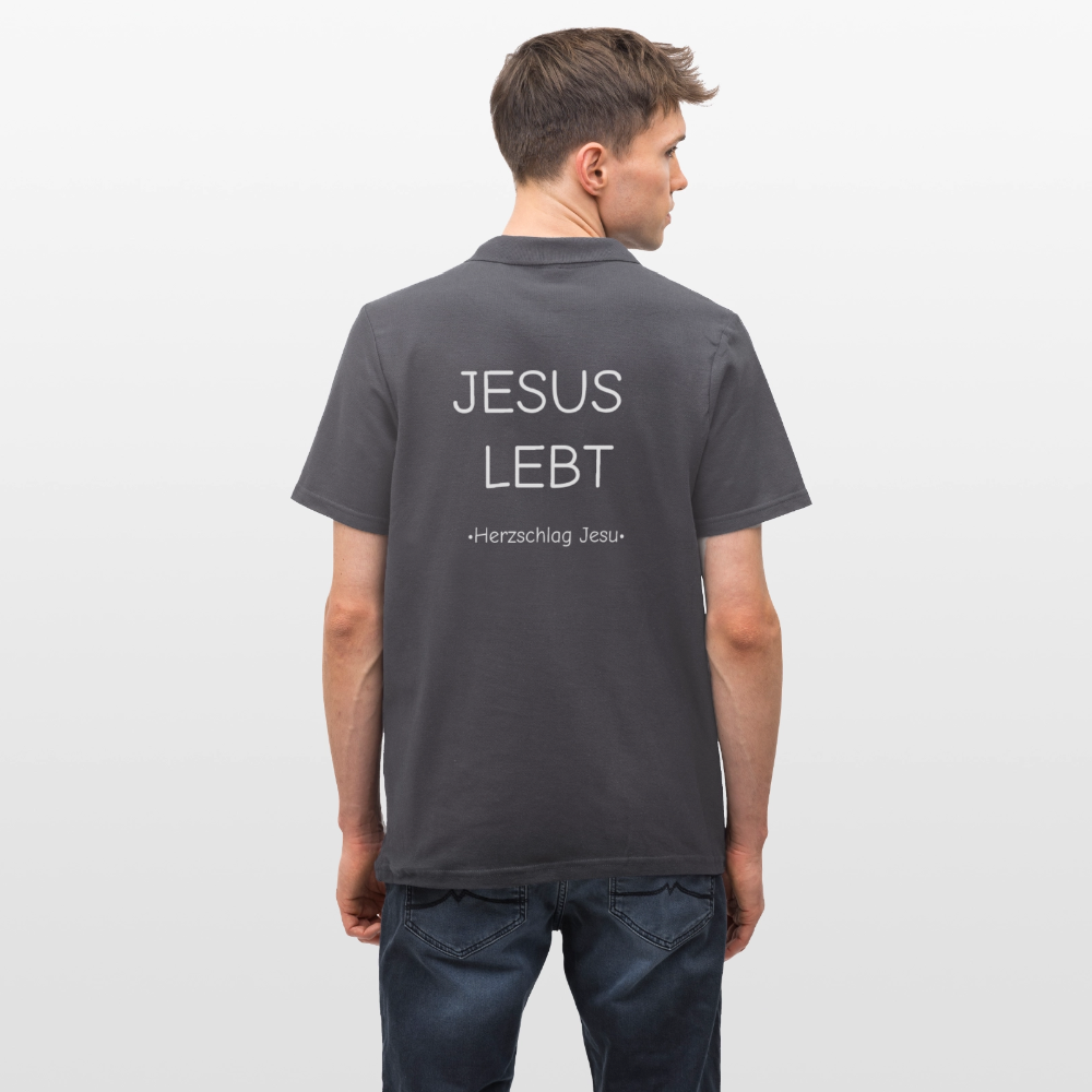 Männer Poloshirt - JESUS LEBT - Anthrazit