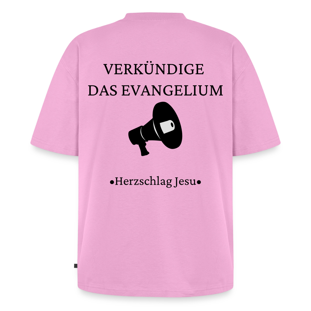 Premium Oversized Bio T-Shirt - Verkündige das Evangelium - Verwaschenes Rosa