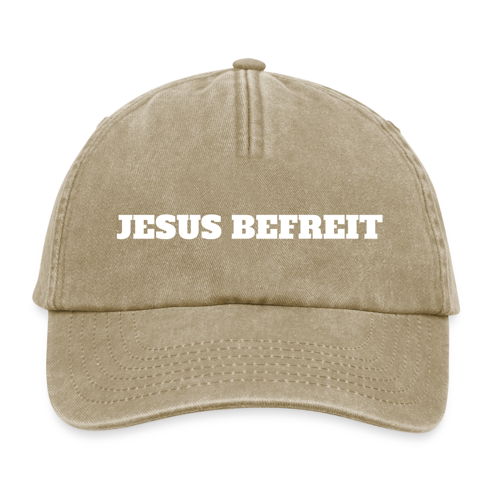 Relaxed Vintage Cap - Jesus Befreit - Vintage Beige