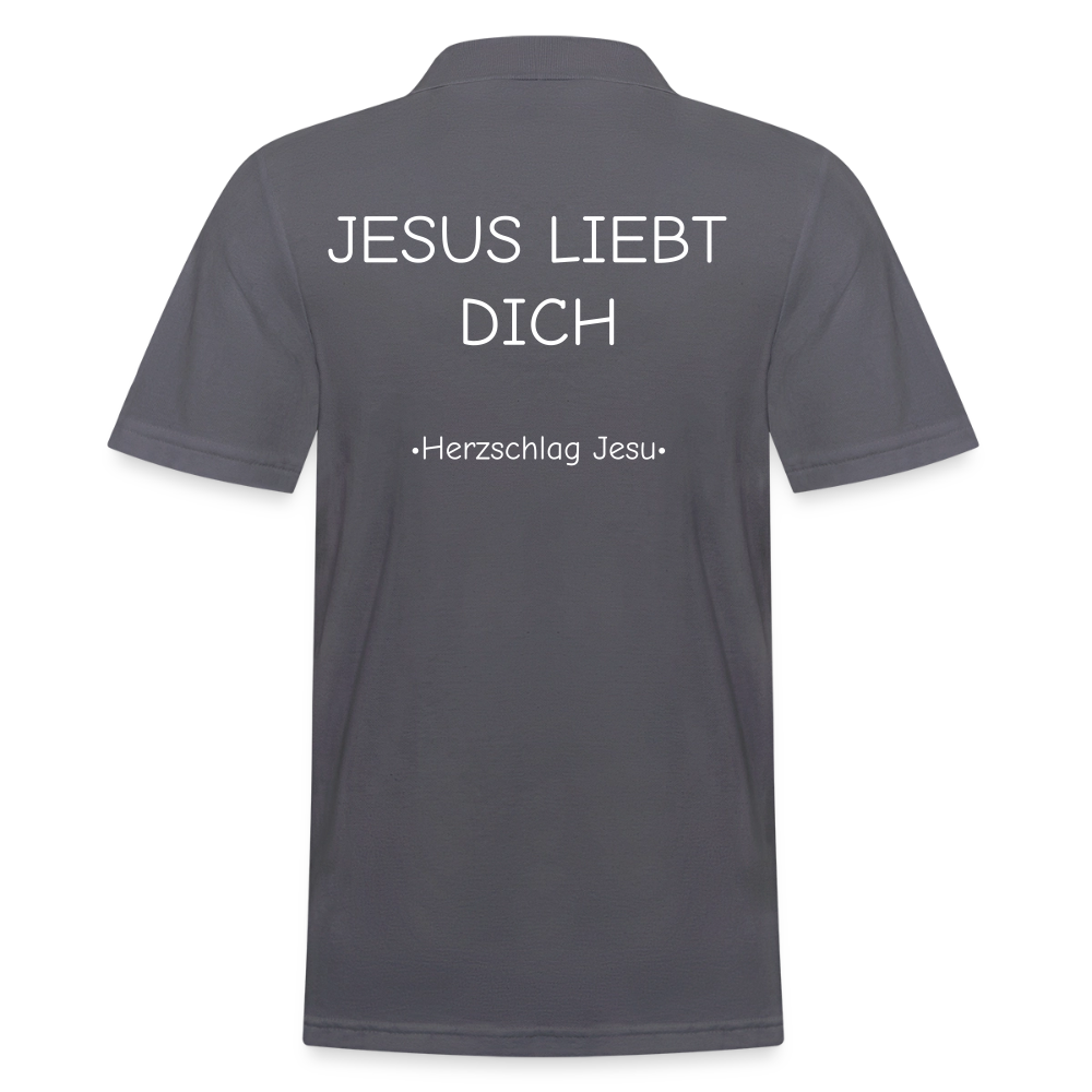 Männer Poloshirt - Jesus liebt dich - Anthrazit