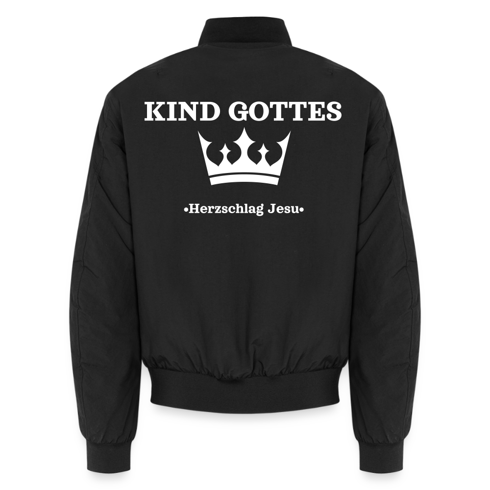 Unisex Bomberjacke - Kind Gottes -  mit Krone - Schwarz