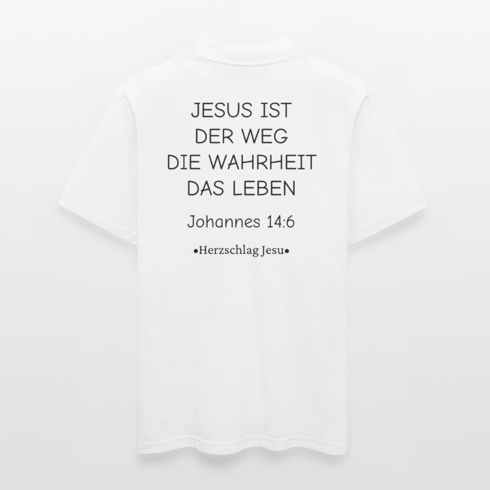Männer Poloshirt - Johannes 14:6 - Weiß