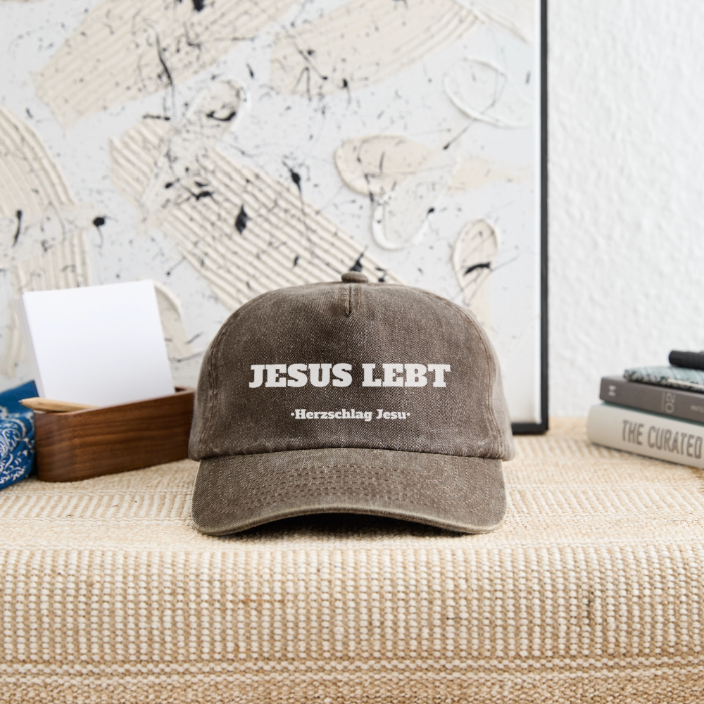 Relaxed Vintage Cap - Jesus Lebt - Vintage Braun