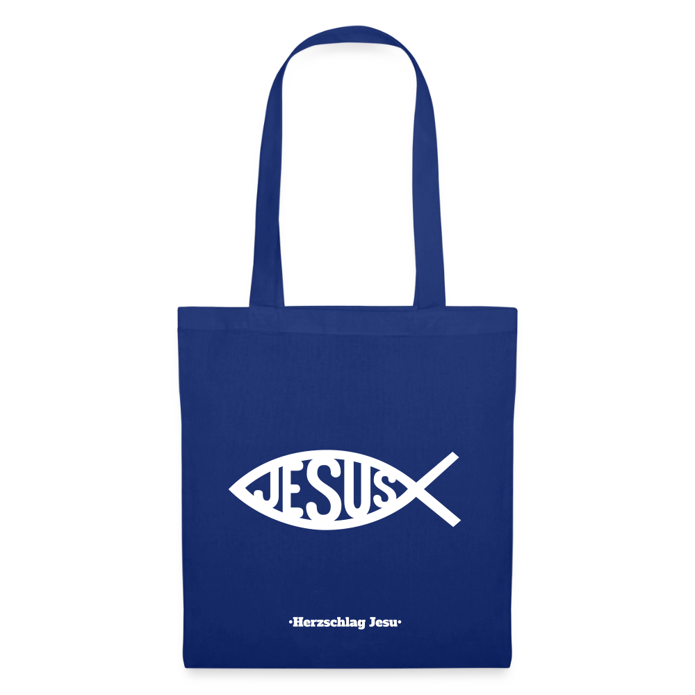 Stoffbeutel - Jesus Fisch Design - Royalblau