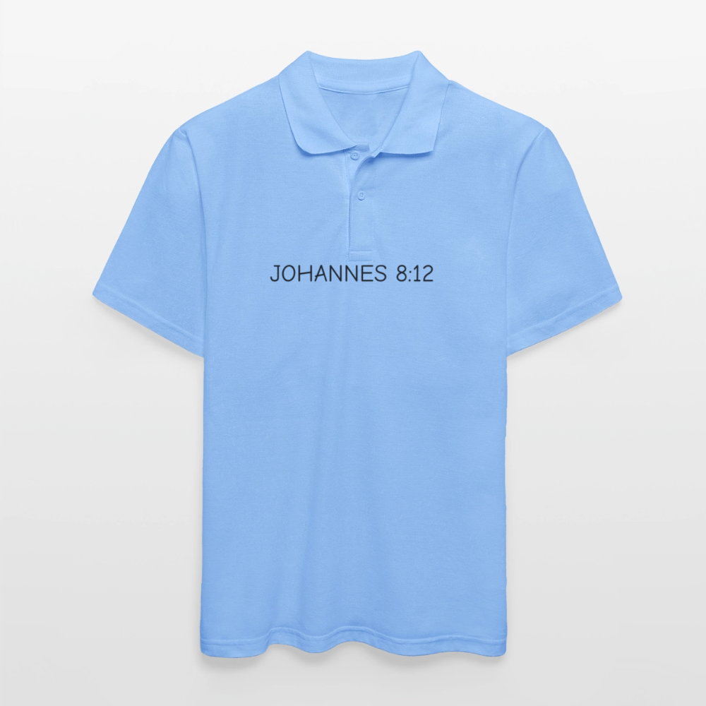 Männer Poloshirt -  Johannes 8:12 - Himmelblau