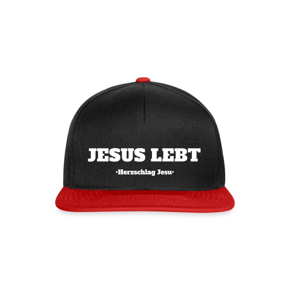 Snapback Cap - Jesus Lebt - Schwarz/Rot