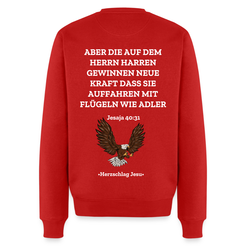 Männer Premium Pullover - Jesaja 40:31 mit Adler - Rot