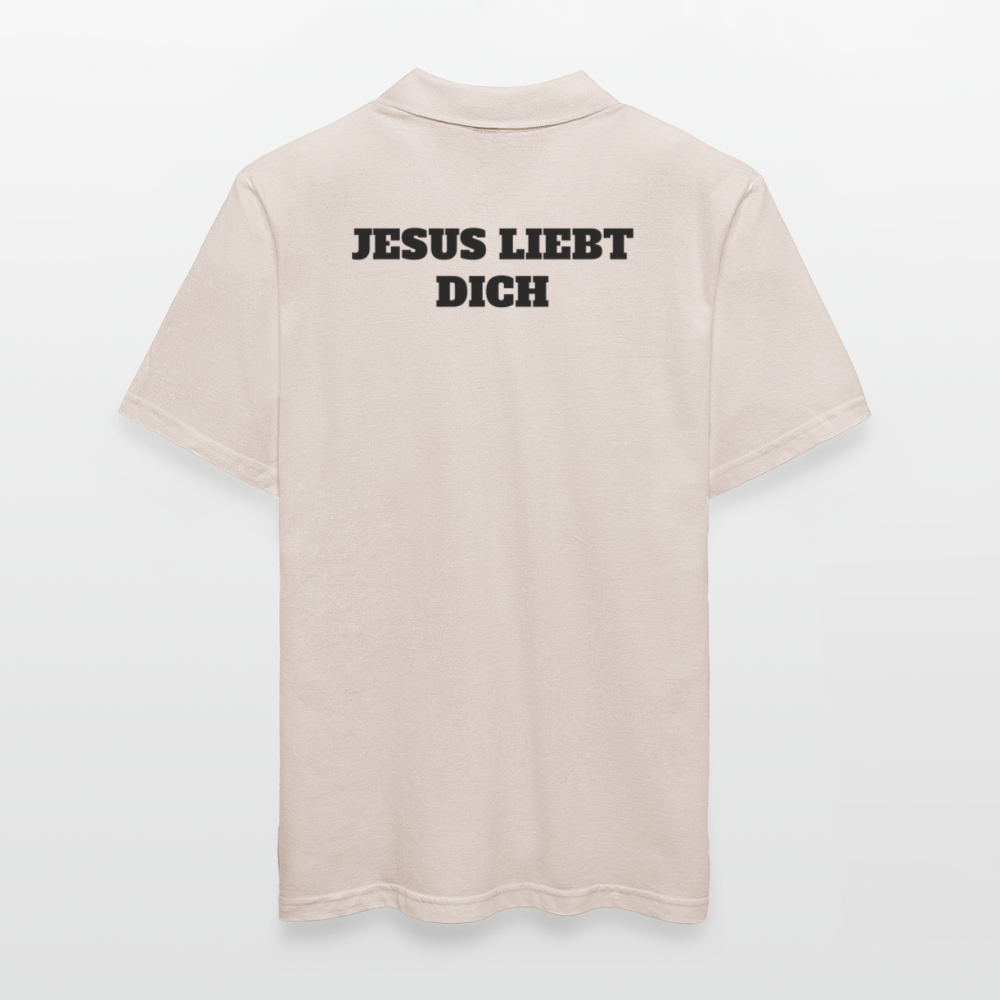 Männer Poloshirt - Jesus liebt dich - Beige