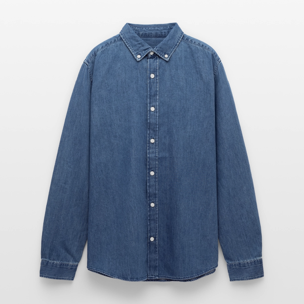Männer Jeanshemd - Team Jesus - verwaschenes Mittelblau 