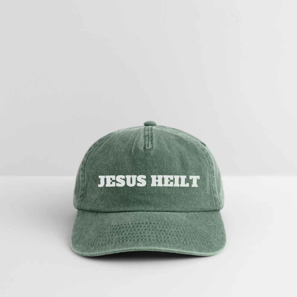 Relaxed Vintage Cap - Jesus Heilt - Vintage Flaschengrün 