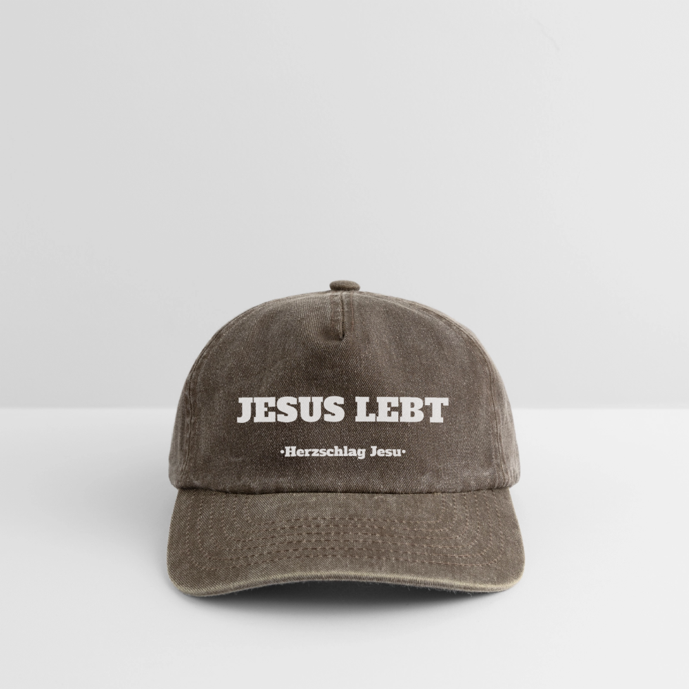 Relaxed Vintage Cap - Jesus Lebt - Vintage Braun