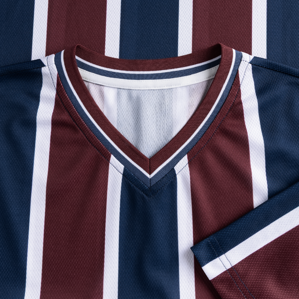 Unisex Football Style T-Shirt - Team Jesus - Bordeaux/Navy