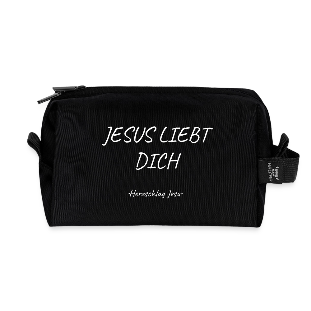 Kulturtasche - Jesus liebt dich - Schwarz