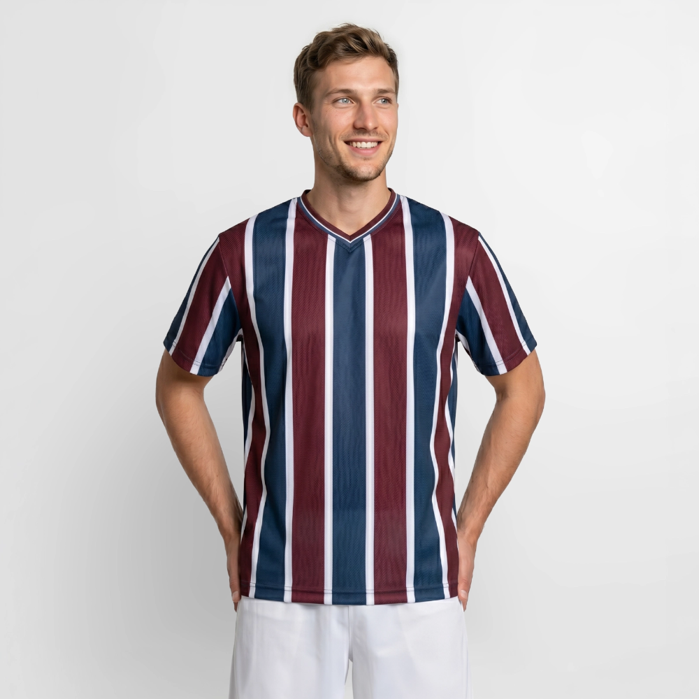 Unisex Football Style T-Shirt - Team Jesus - Bordeaux/Navy