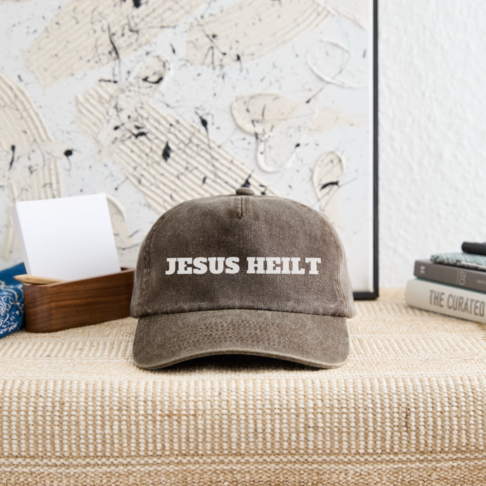 Relaxed Vintage Cap - Jesus Heilt - Vintage Braun