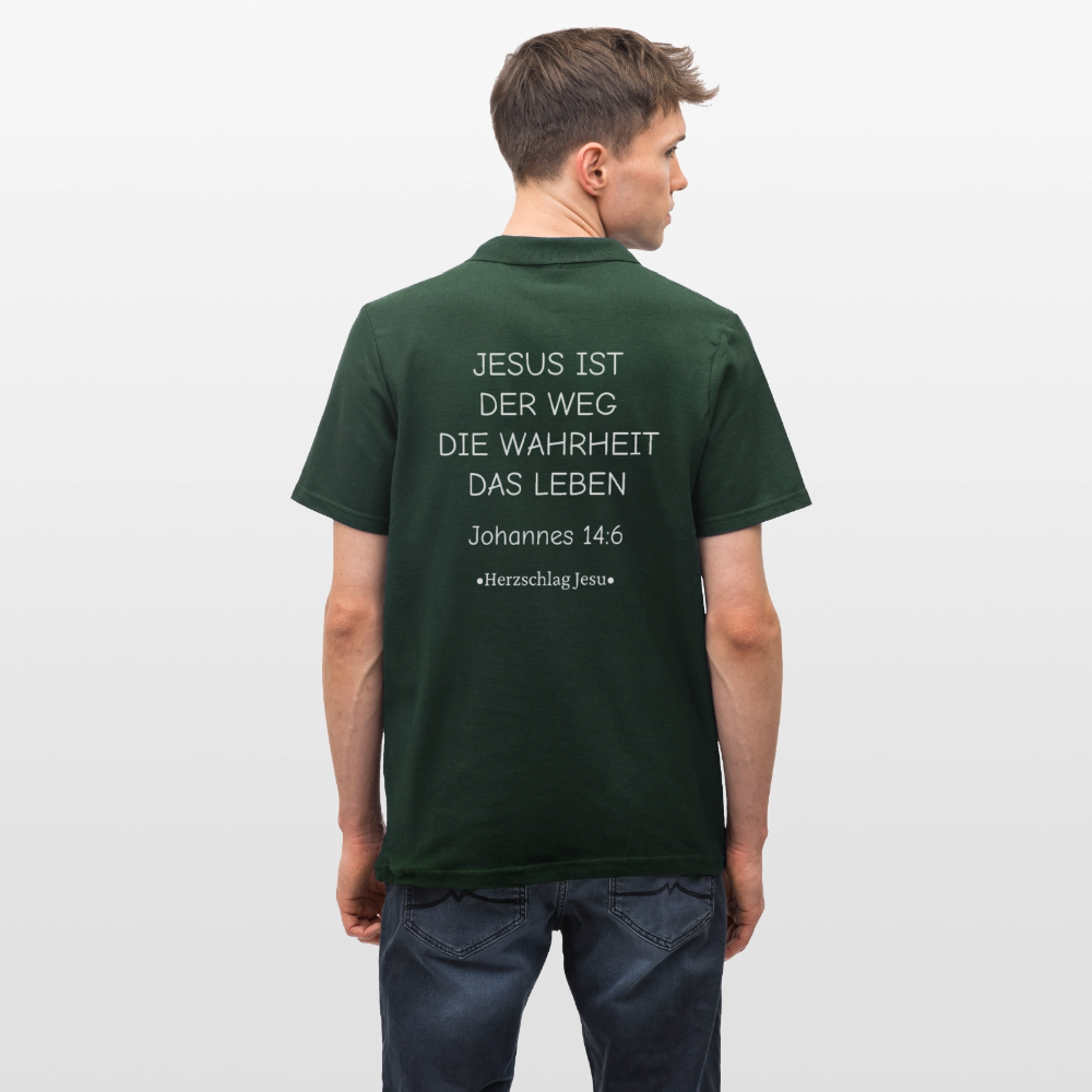 Männer Poloshirt - Johannes 14:6 - Tannengrün