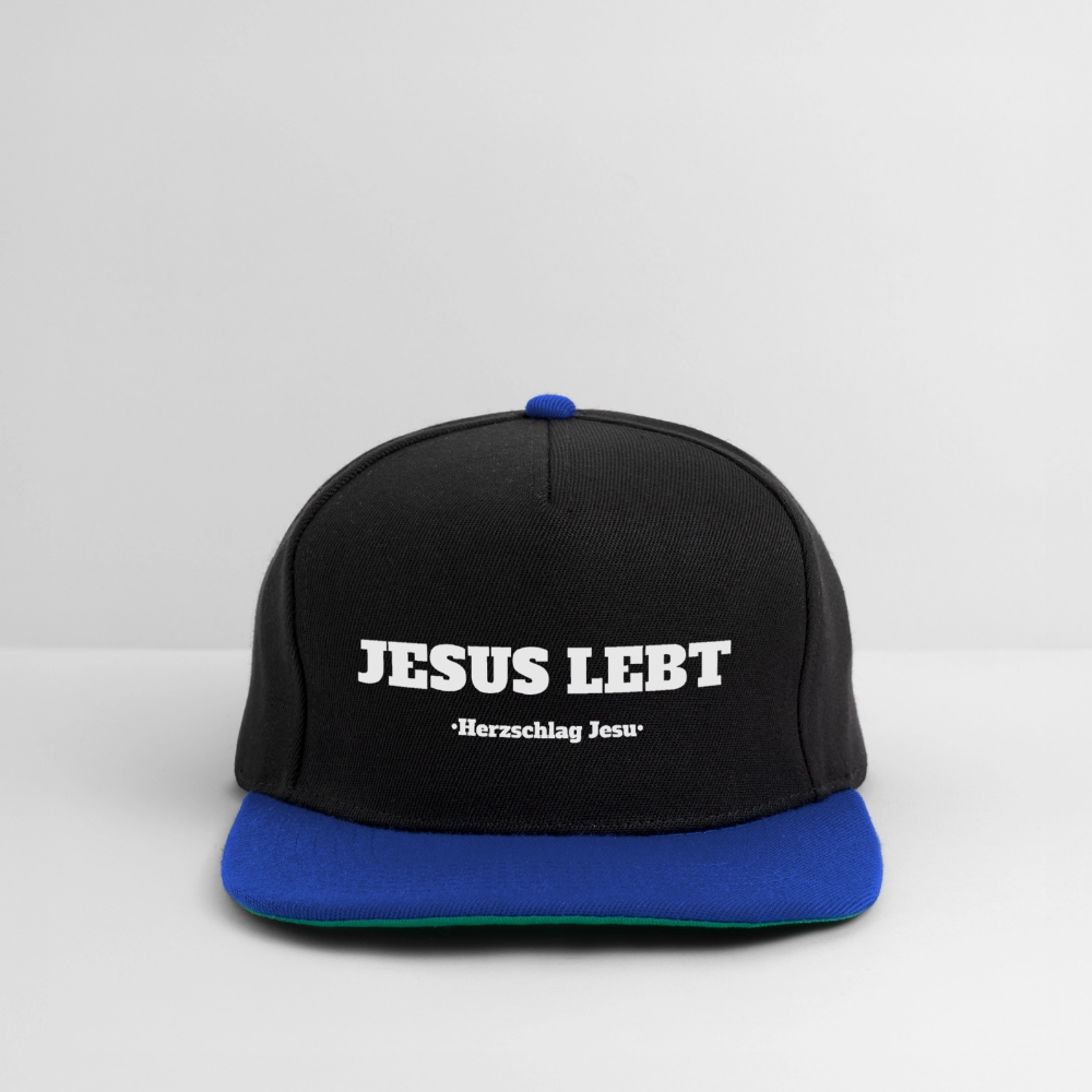 Snapback Cap - Jesus Lebt - Schwarz/Königsblau