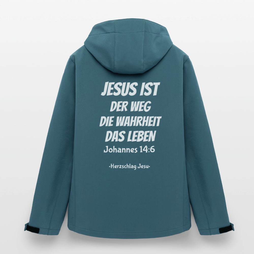 Männer Softshell-Jacke - Johannes 14:6 Jesus ist der Weg, die Wahrheit, das Leben - Dunkles Petrol