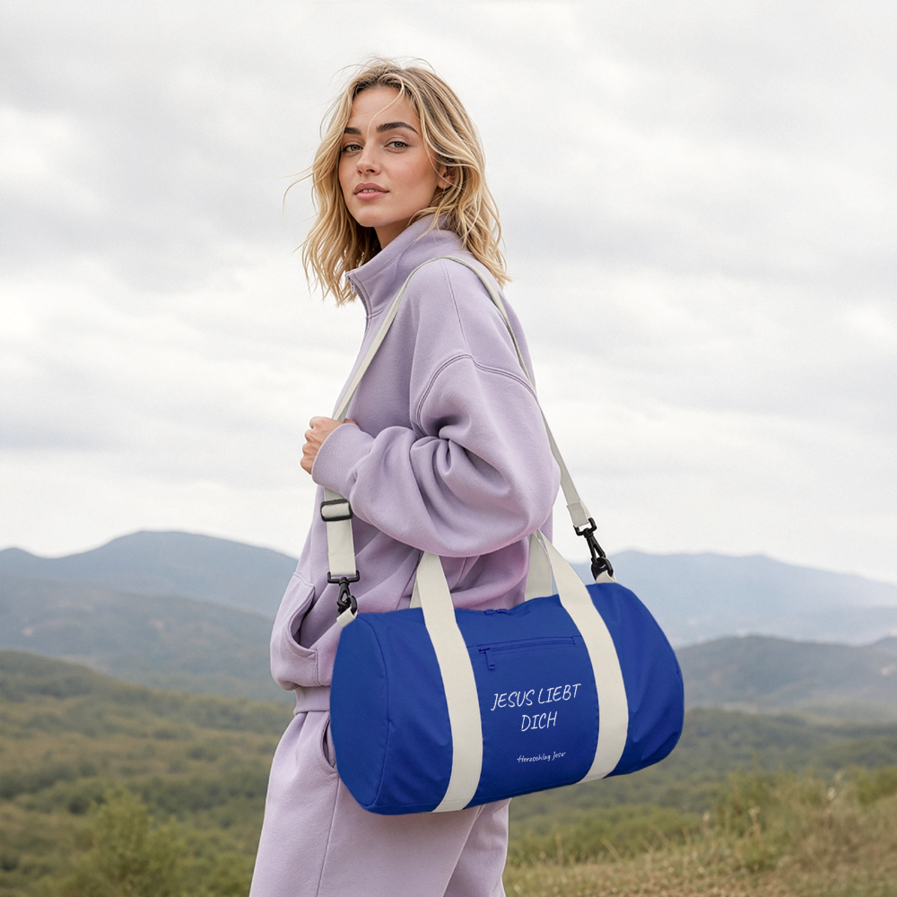 Reisetasche - Jesus liebt dich - Leuchtend Königsblau/Offwhite