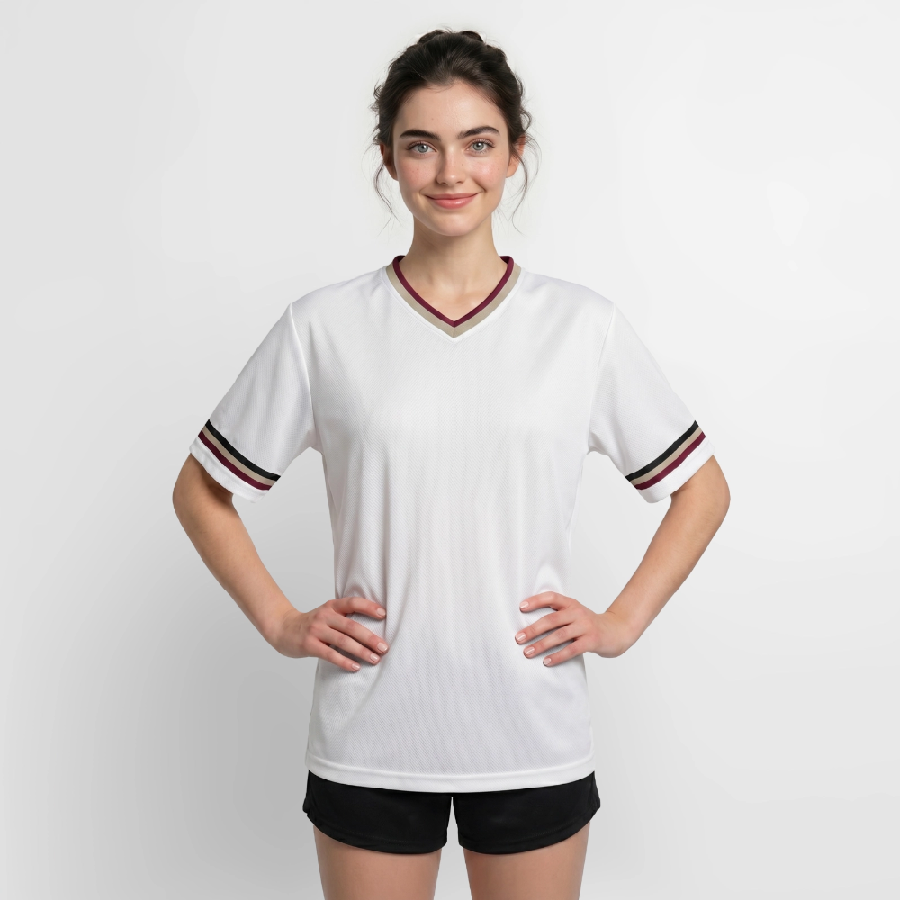 Football Style T-Shirt - Team Jesus - Offwhite/Bordeaux