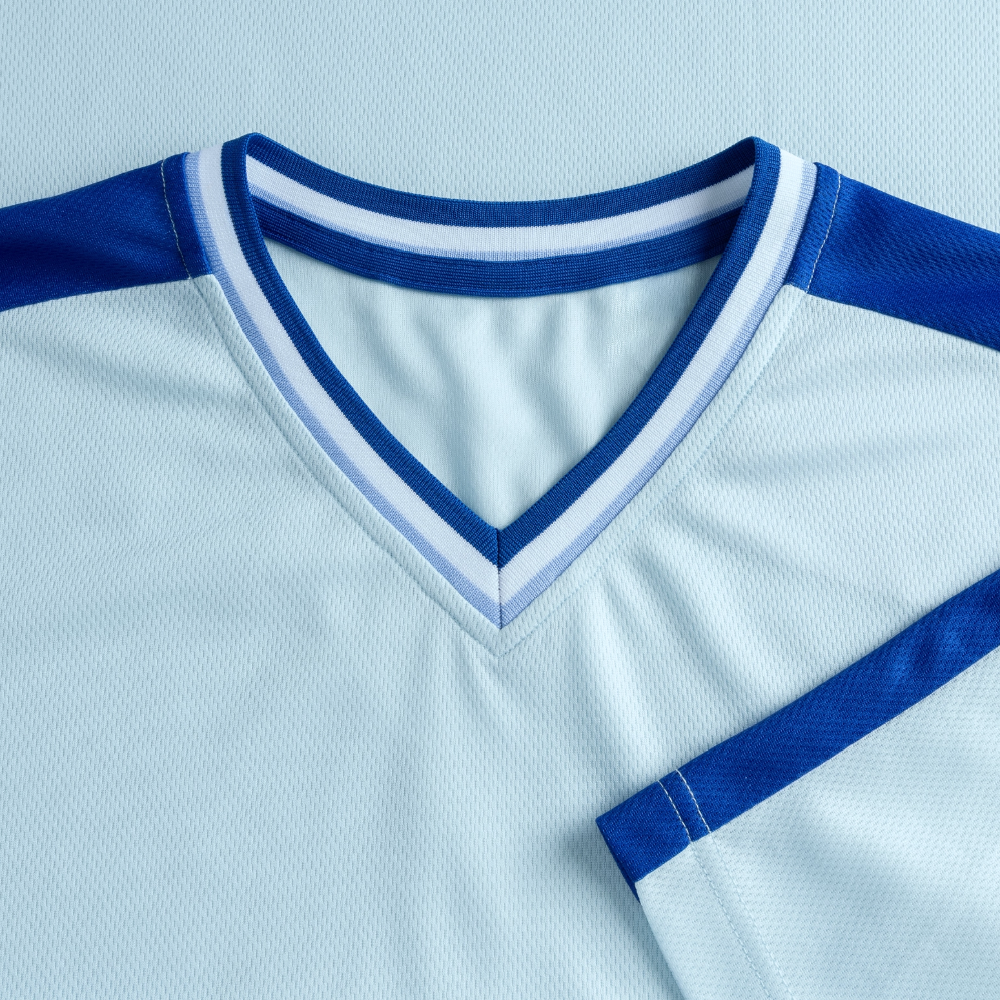 Unisex Football Style T-Shirt - Team Jesus - Hellblau/Dunkelblau