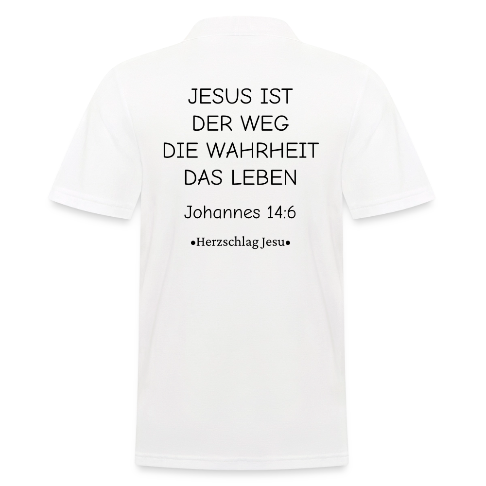 Männer Poloshirt - Johannes 14:6 - Weiß