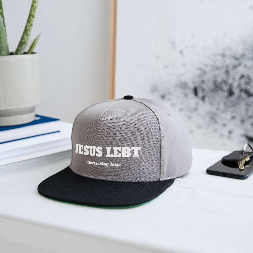 Snapback Cap - Jesus Lebt - Graphit/Schwarz