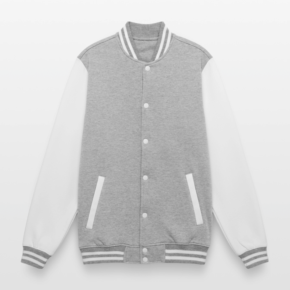 College-Sweatjacke - Halloween Jesus Liebt dich Design - Grau meliert/Weiß