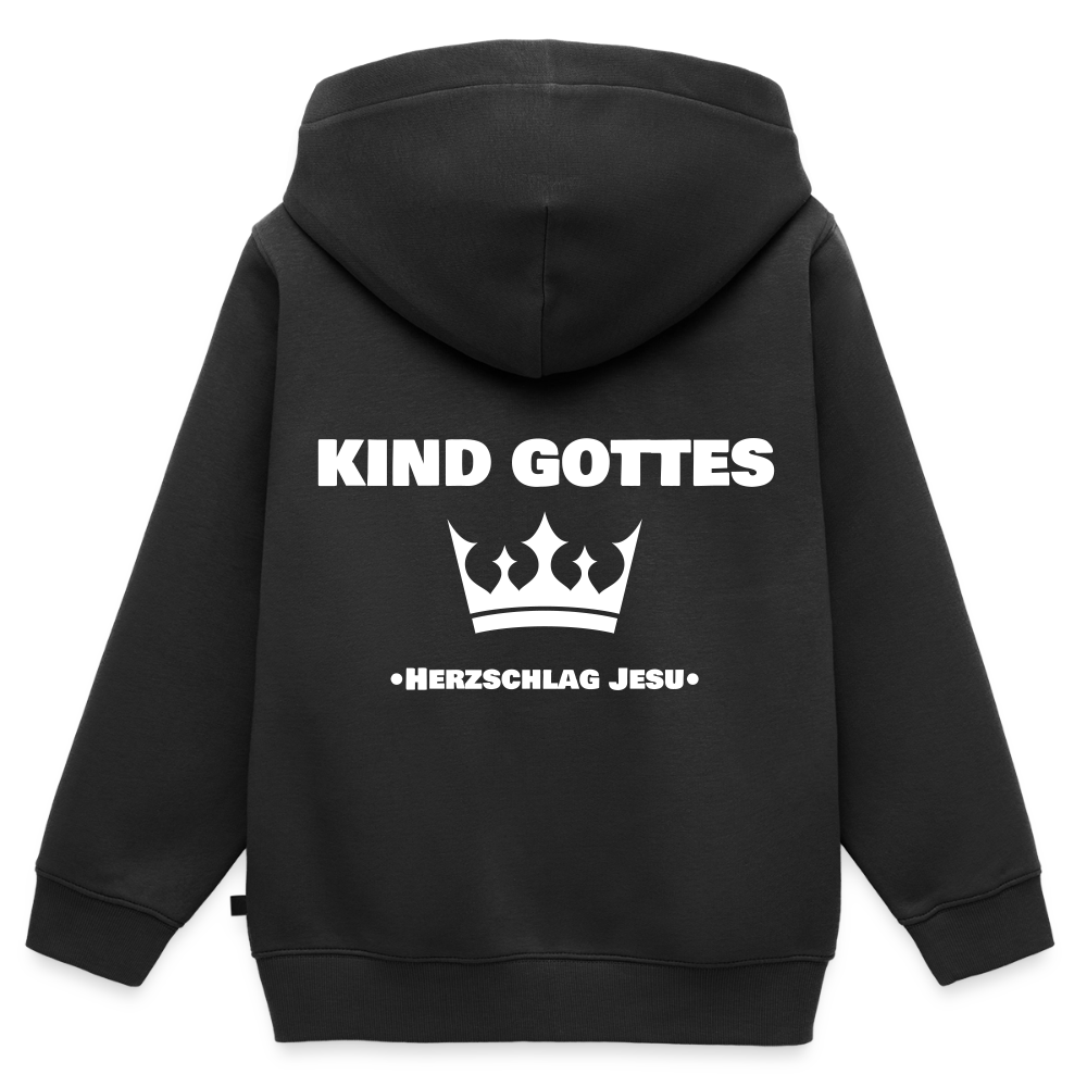 Kinder Premium Kapuzenjacke - Kind Gottes - mit Krone - Schwarz