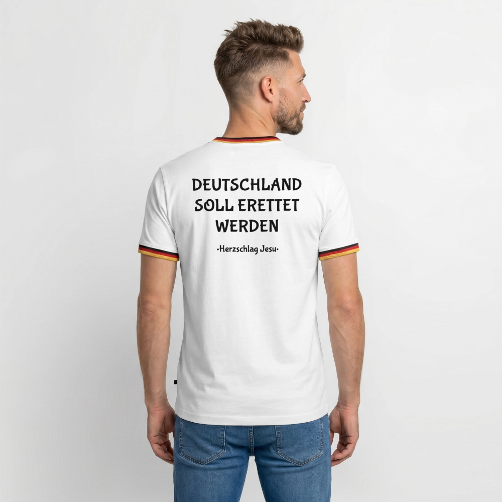 Deutschland T-Shirt - Deutschland soll errettet werden - Weiß/Dreifarbig
